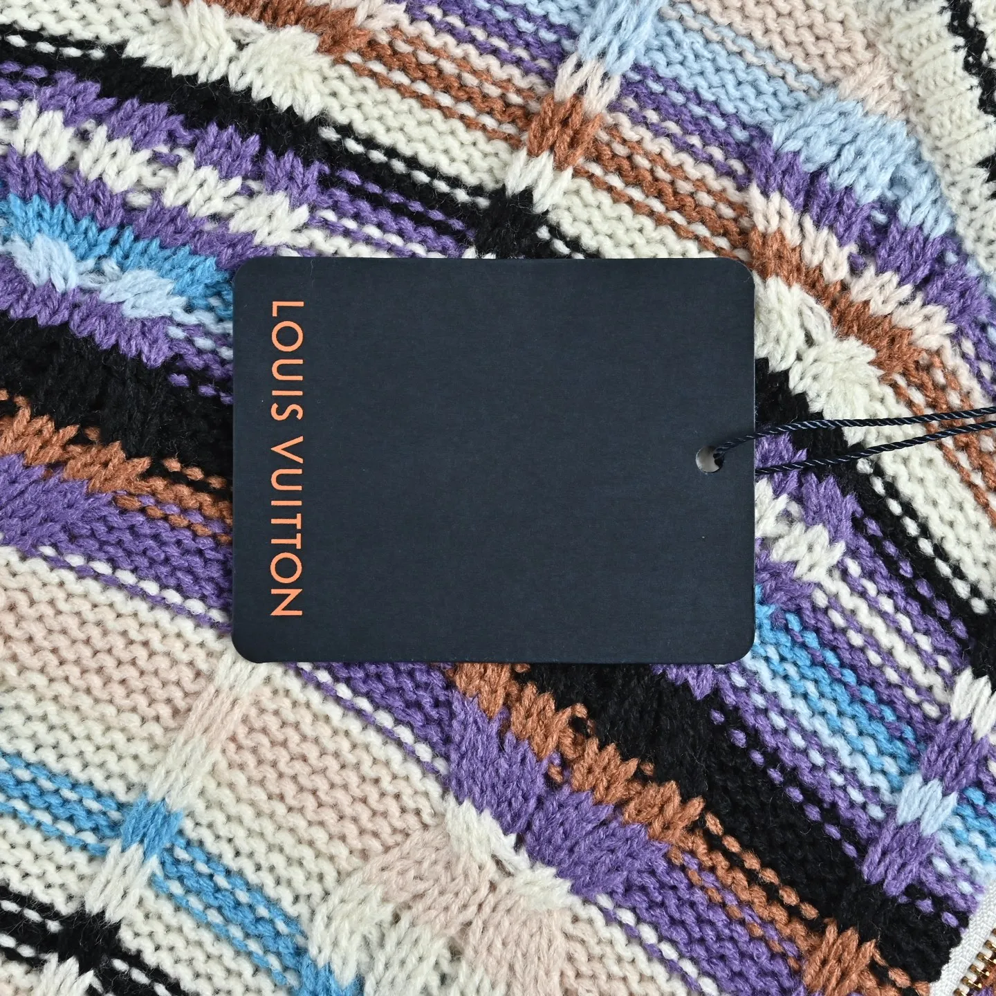 Louis Vuitton/Louis Vuitton Retro Color Striped Stand Collar Zip Knit Cardigan